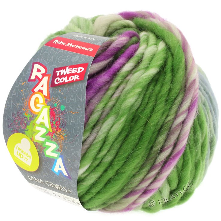 Lana Grossa LEI Tweed Color (Ragazza) | 402-Blaugrau/Grün/Rotviolett meliert