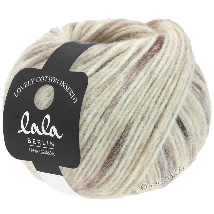 Lana Grossa LOVELY COTTON Inserto (lala BERLIN) | 108-Rohweiß/Camel/Brombeer