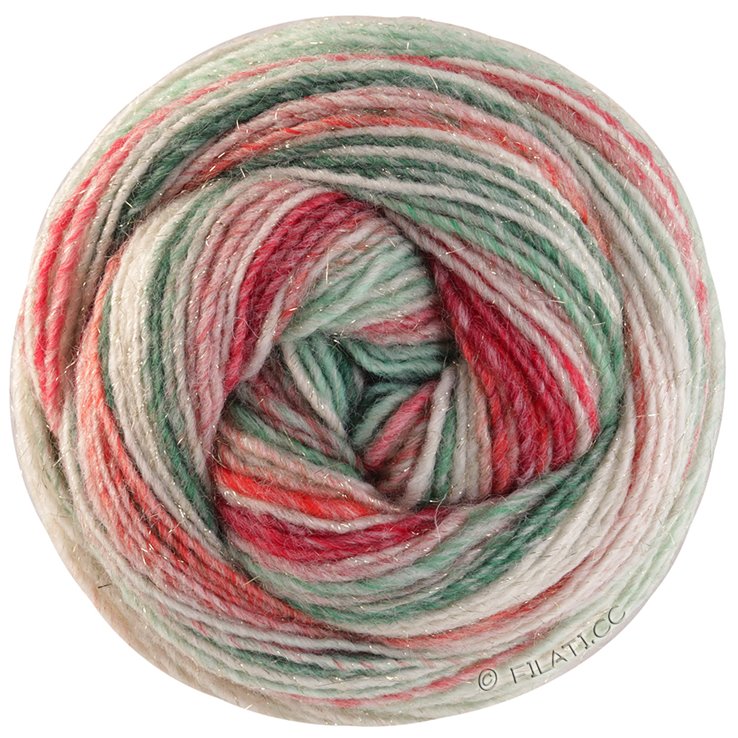 Lana Grossa Christmas Edition Lurex (Gomitolo) | 115-Grün/Ecru/Hellrot/Beere/Jade/Waldgrün/Grünrot/Bordeaux/Altrosa