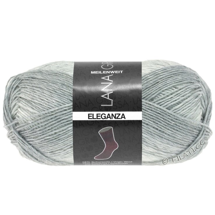 Lana Grossa MEILENWEIT 50g Eleganza | 6701-Silbergrau/Hellgrau