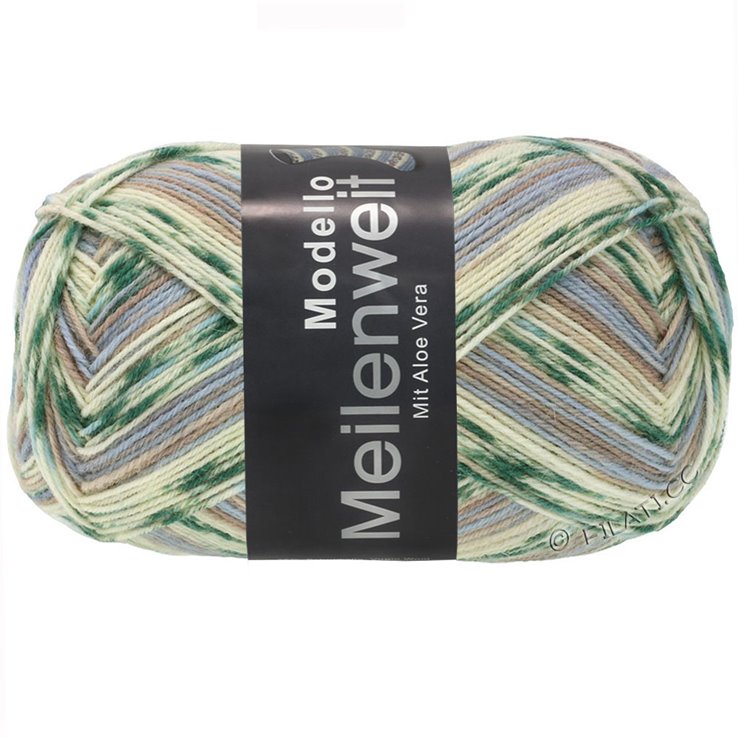 Lana Grossa MEILENWEIT 100g Modello | 4374-Creme/Graugrün/Hellblau/Beige/Bleu