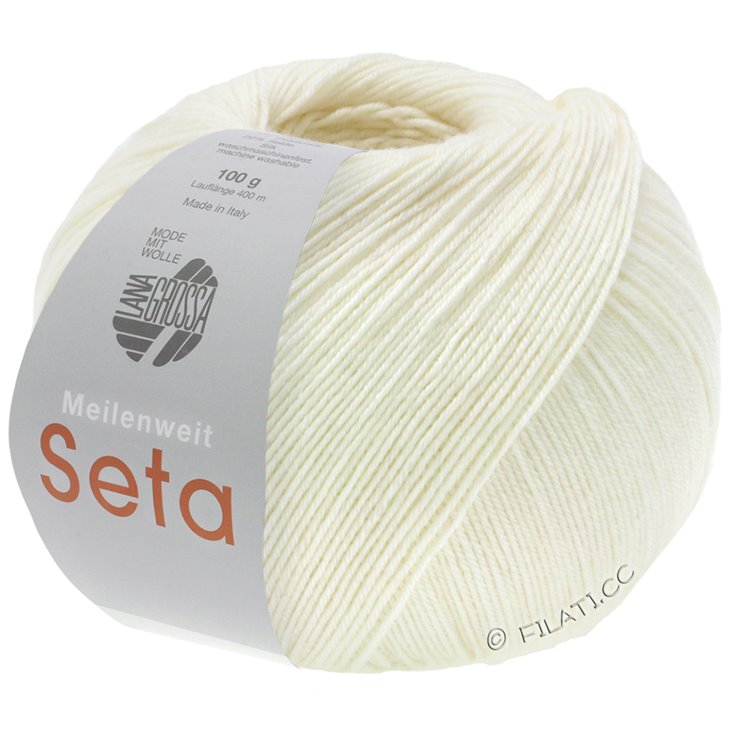 Lana Grossa MEILENWEIT 100g Seta | 01-Weiß