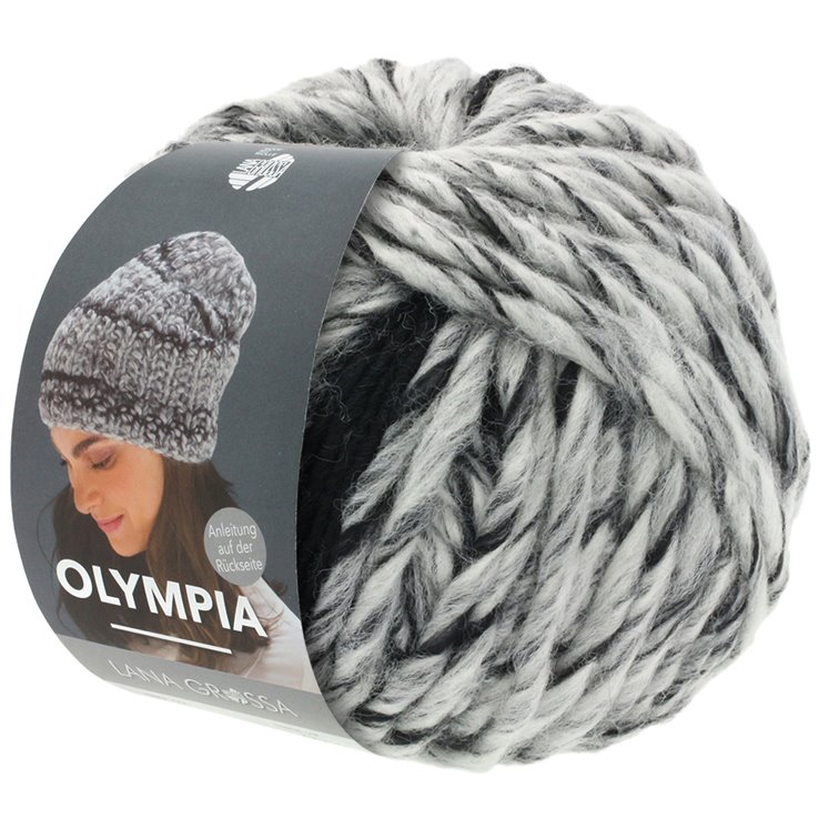 Lana Grossa OLYMPIA Denim | 251-Schwarz/Weiß meliert/Dunkelgrau/Schwarz