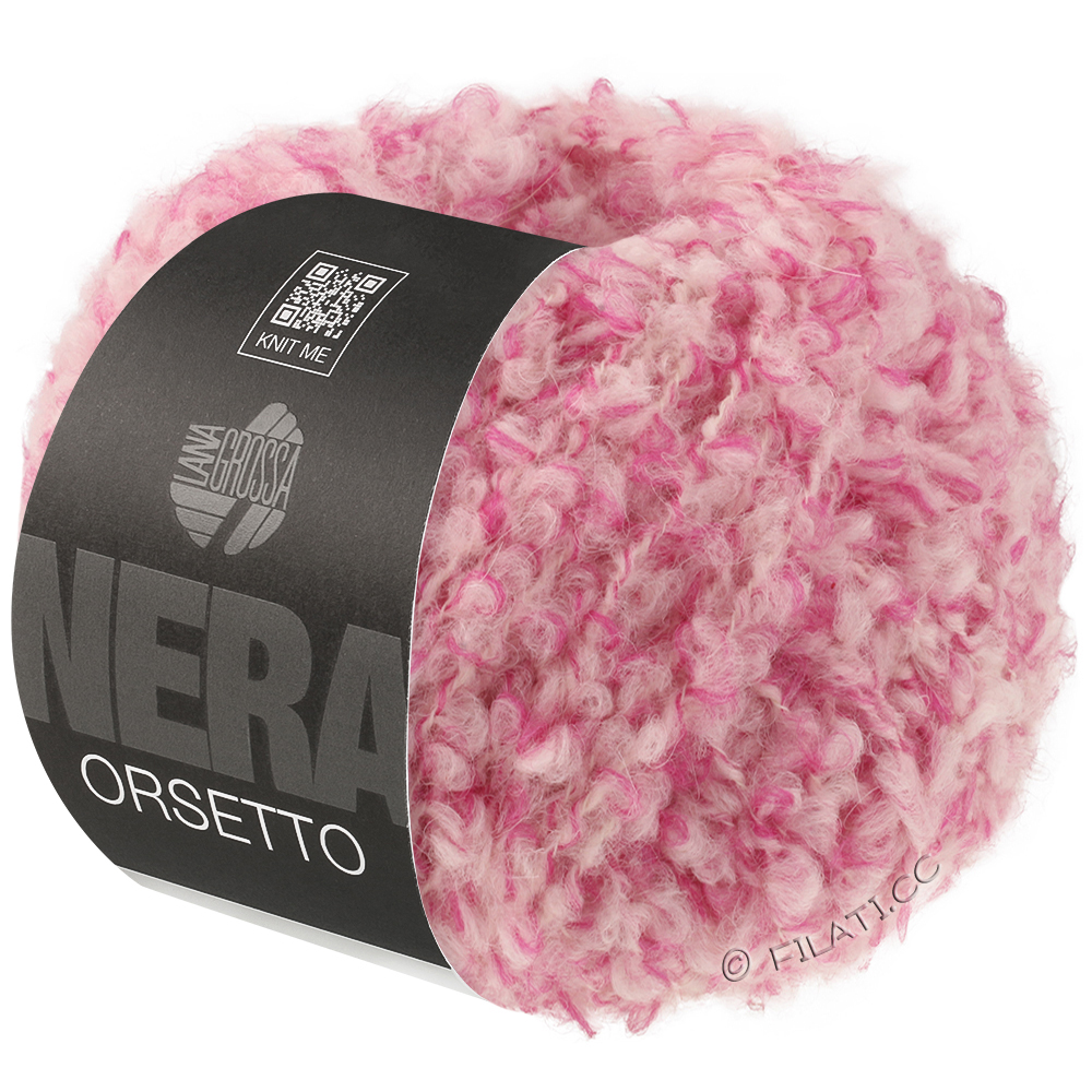 Lana Grossa ORSETTO Moulinè (Nera) | 101-Pink/Rohweiß