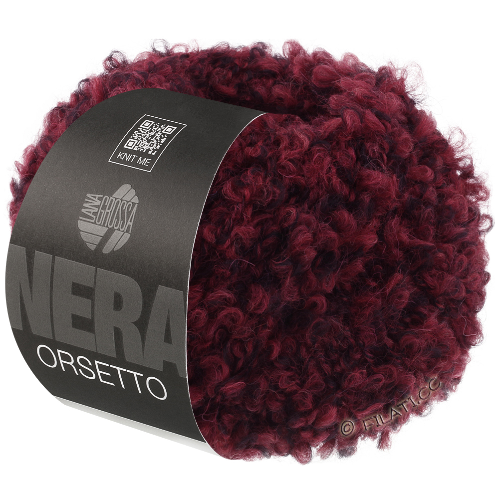 Lana Grossa ORSETTO Moulinè (Nera) | 102-Burgund/Schwarz
