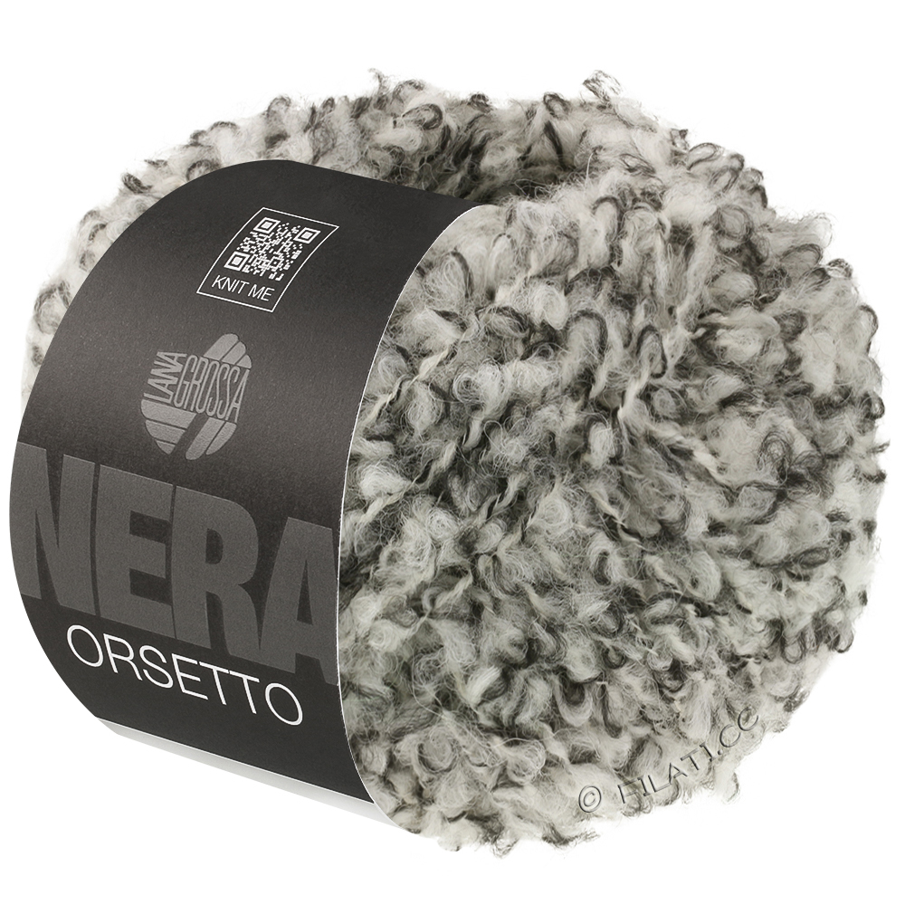 Lana Grossa ORSETTO Moulinè (Nera) | 105-Schwarz/Rohweiß