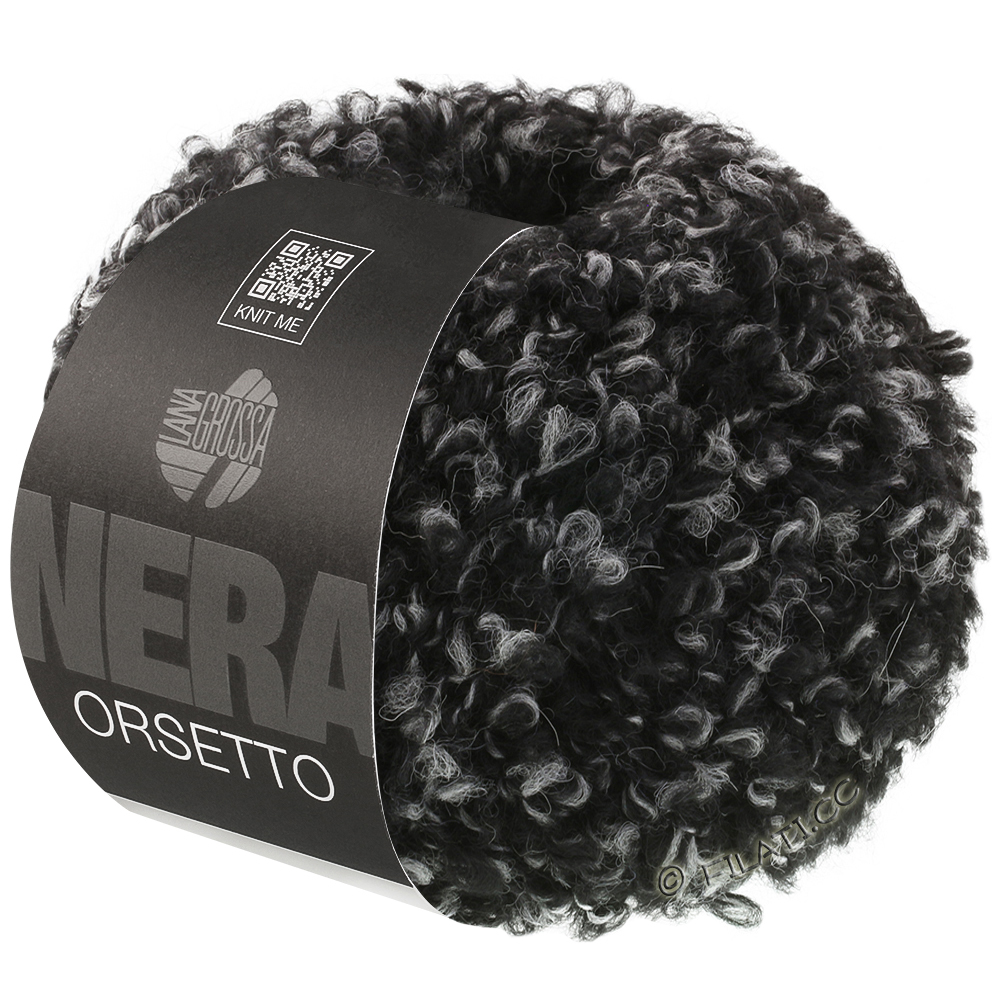 Lana Grossa ORSETTO Moulinè (Nera) | 106-Schwarz/Grau