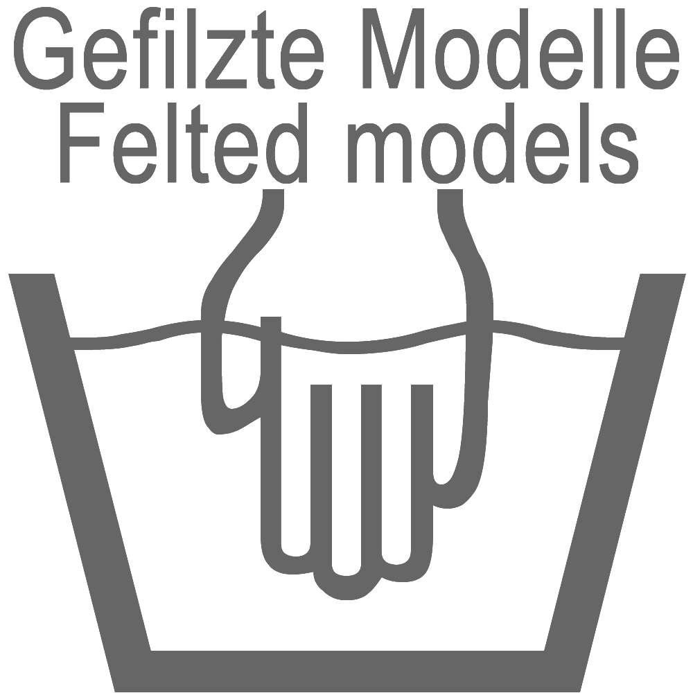 Für gefilzte Modelle: Handwäsche