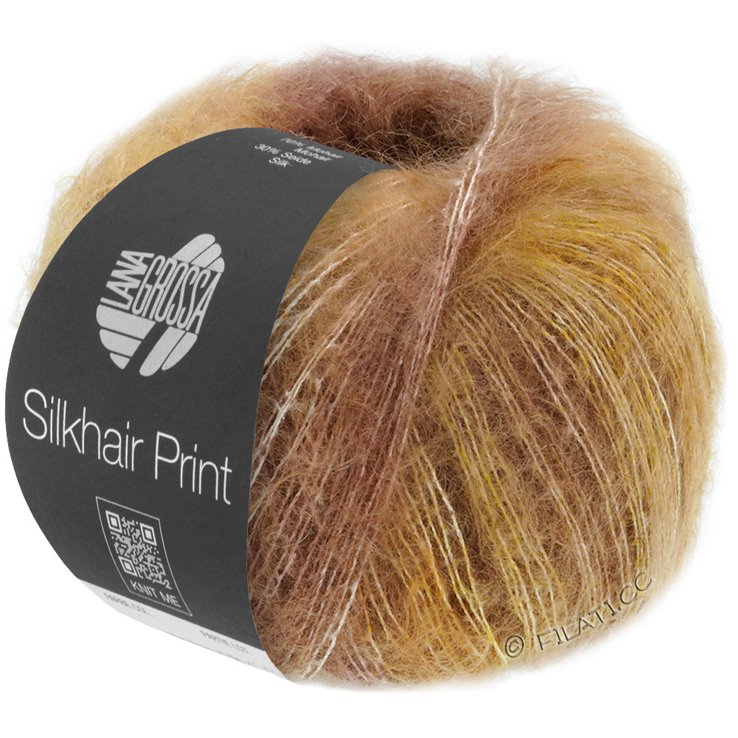 Lana Grossa SILKHAIR PRINT | 407-Beige/Hellgelb/Camel/Nougat