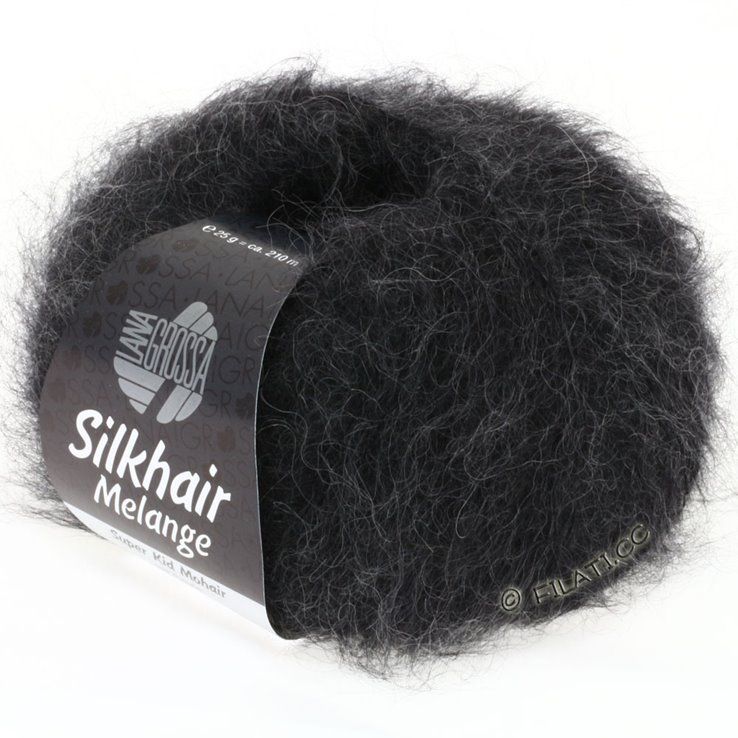 Lana Grossa SILKHAIR melange (Auslauffarben) | 703-Schwarz/Anthrazit meliert