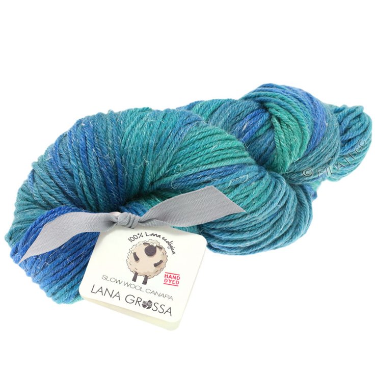 Lana Grossa SLOW WOOL CANAPA HAND DYED | 101-Tintenblau/Petrol/Türkisgrün