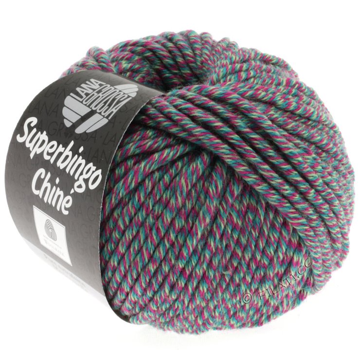 Lana Grossa SUPERBINGO Chiné | 401-Zyklam/Hellgrün/Petrol