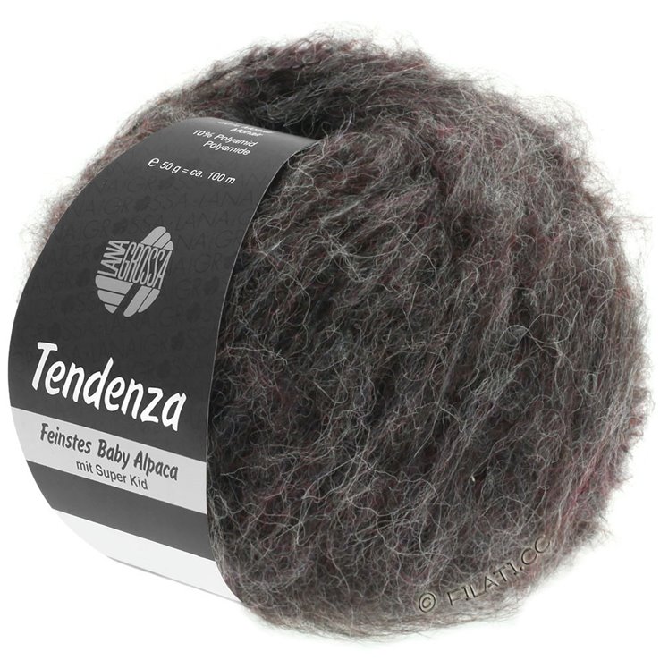 Lana Grossa TENDENZA | 004-Anthrazit/Brombeer