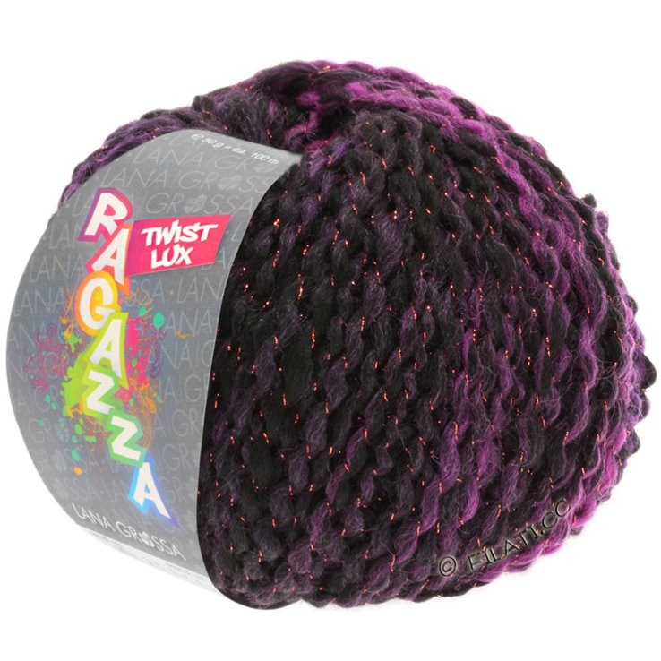 Lana Grossa TWIST Lux (Ragazza) | 102-Pink/Zyklam/Schwarz/Kupfer