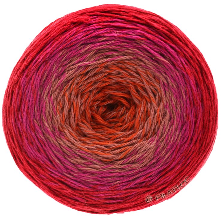 Lana Grossa TWISTED MERINO Cotton | 501-Koralle/Beige/Zyklam/Weinrot