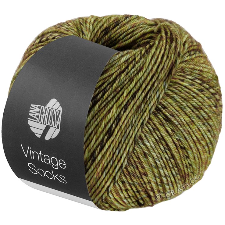 Lana Grossa Vintage Socks | 1002-Maigrün meliert/Apfelgrün meliert/Dunkelgrün meliert