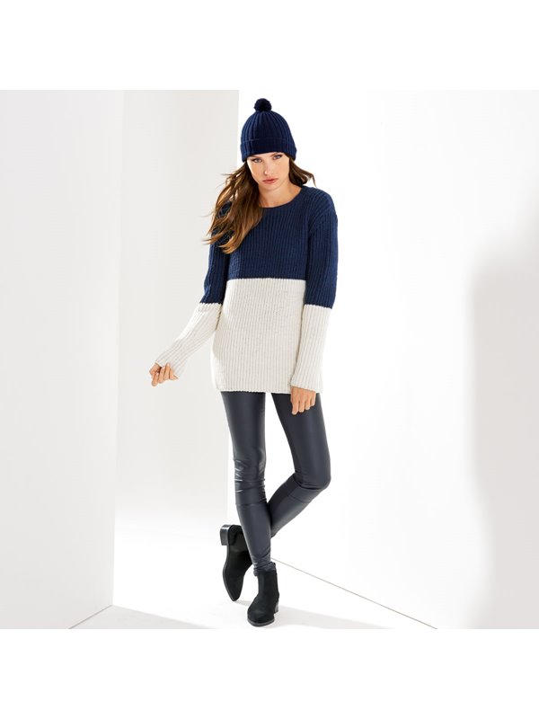 Lana Grossa PULLI IM HALBPATENTMUSTER CW Big uni/melange