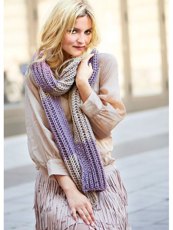 Lana Grossa PATENTSCHAL MIT BLOCKSTREIFEN Mille II