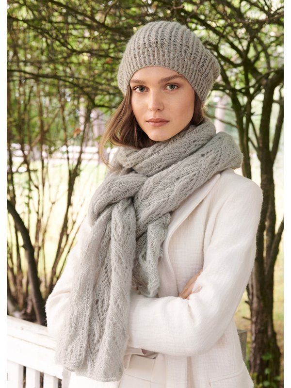 Lana Grossa ZARTER LOCHMUSTERSCHAL Cashmere Garzato