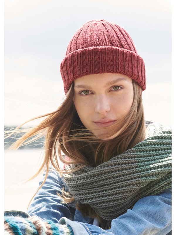 Lana Grossa RIPPENMÜTZE MIT EINFACHEM UMSCHLAG Cool Wool Big