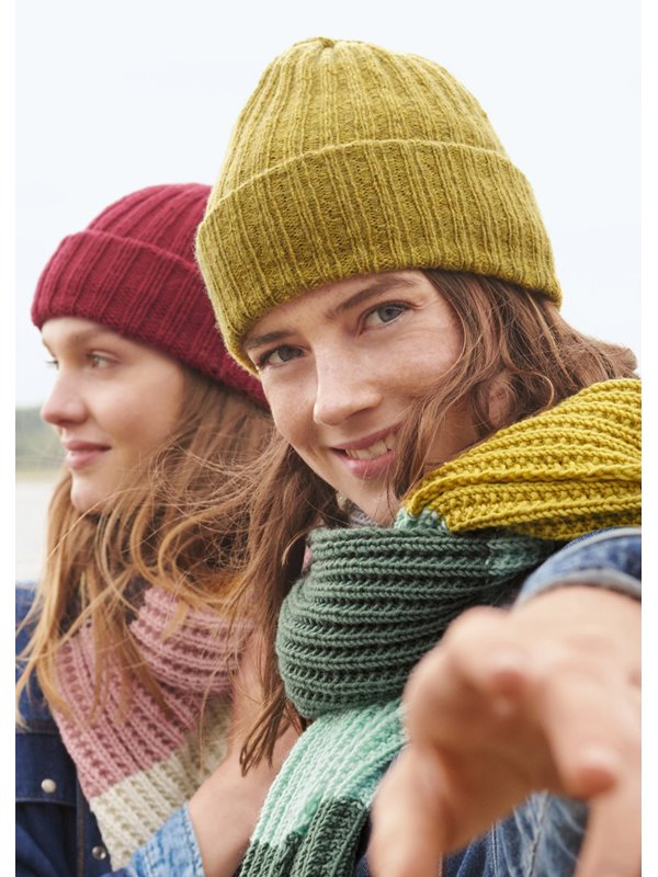 Lana Grossa RIPPENMÜTZE MIT DOPPELTEM UMSCHLAG Cashmere 16 Fine