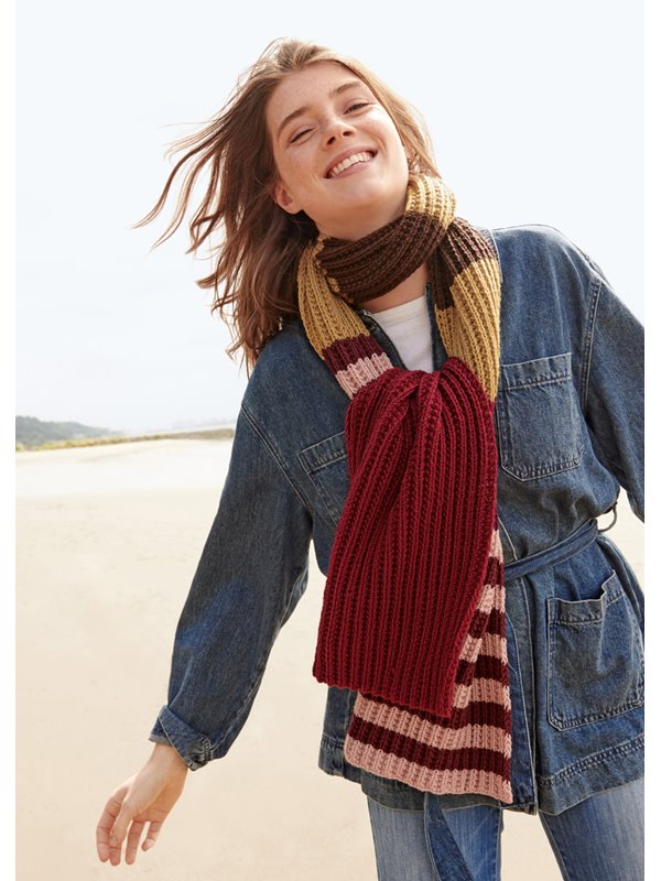 Lana Grossa GERIPPTER RINGELSCHAL Cool Wool Big
