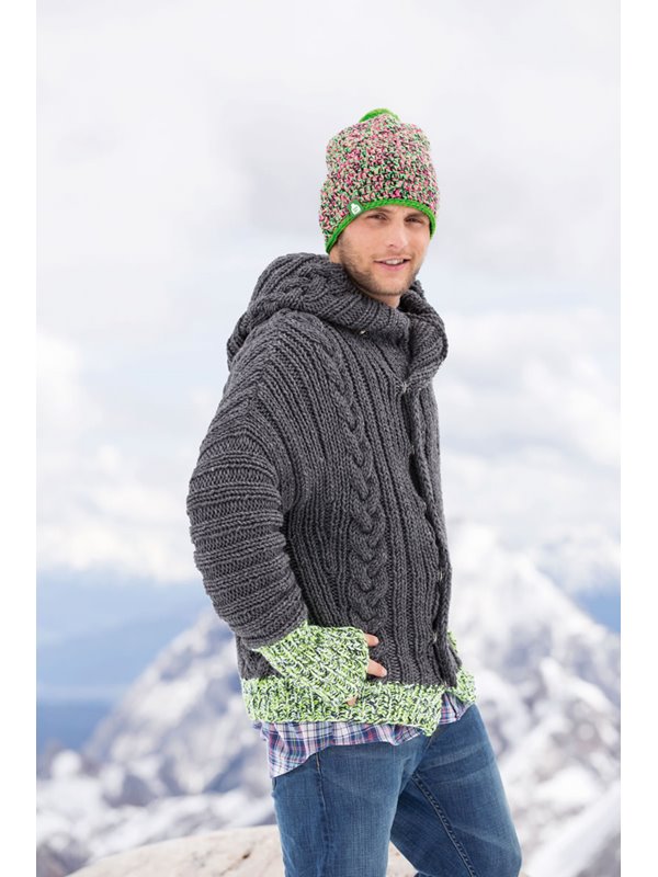 Lana Grossa HERRENJACKE MIT KAPUZE Mille II/Moulinè