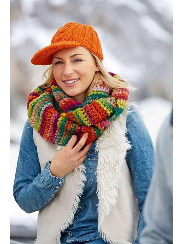 Lana Grossa SCHILDMÜTZE Mille II uni/neon