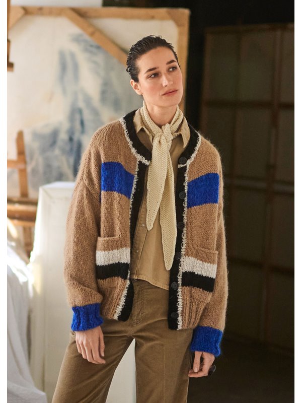 Lana Grossa JACKE MIT STREIFEN Brigitte No. 2 & Brigitte No. 3