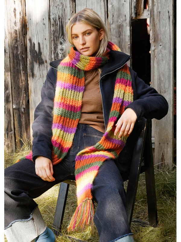 Lana Grossa LANGER STREIFENSCHAL Brigitte No. 2 & Brigitte No. 3