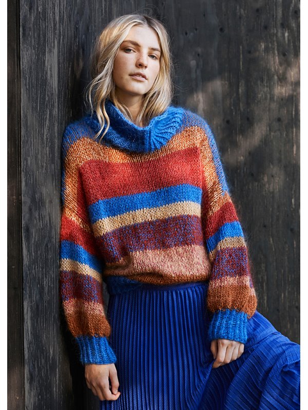 Lana Grossa MELIERTER STREIFENPULLOVER Brigitte No. 3 & Brigitte No. 4