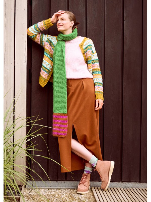 Lana Grossa SCHAL MIT STREIFEN Brigitte No. 3