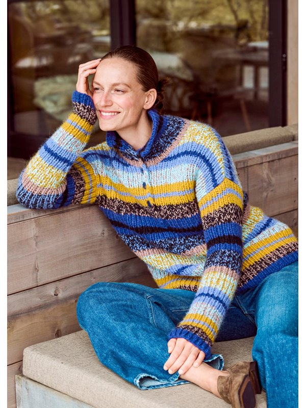 Lana Grossa RIPPENPULLOVER MIT KNOPFLEISTE Brigitte No. 2