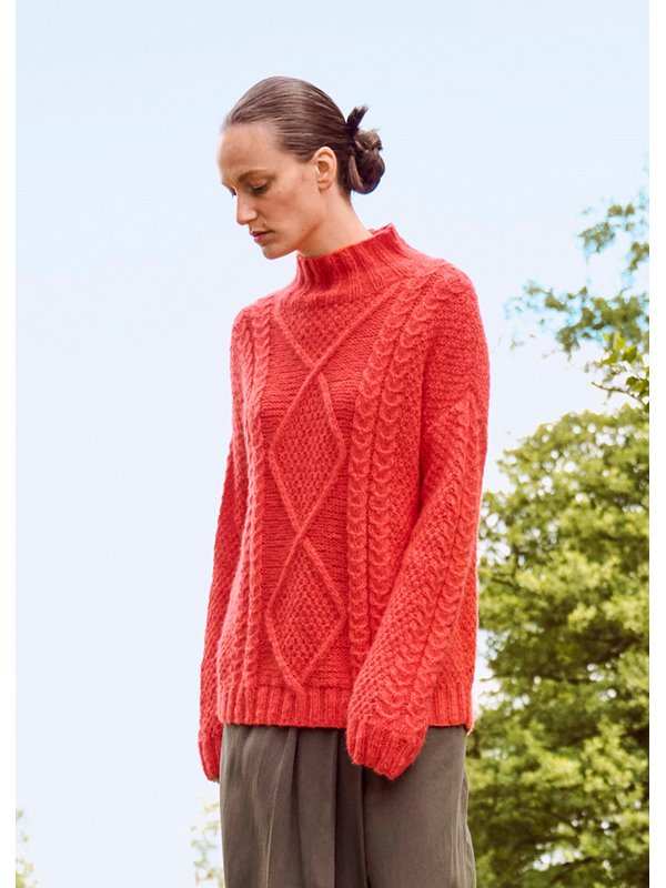 Lana Grossa PULLOVER MIT ARANMUSTER Brigitte No. 2