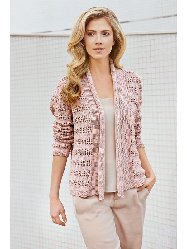 Lana Grossa JACKE MIT LOCHMUSTERSTREIFEN Wakame