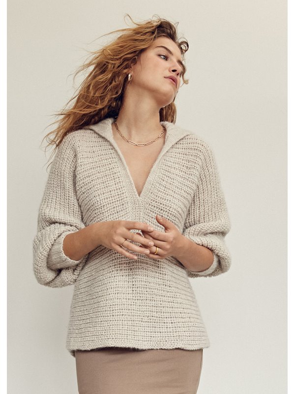 Lana Grossa PULLOVER Natural Alpaca Pelo