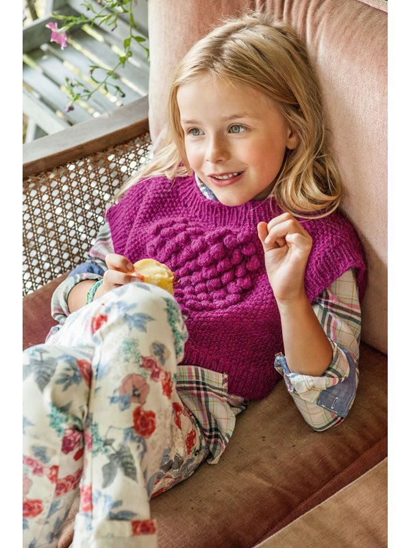 Lana Grossa KINDERPULLI MIT NOPPENHERZ Alta Moda Alpaca