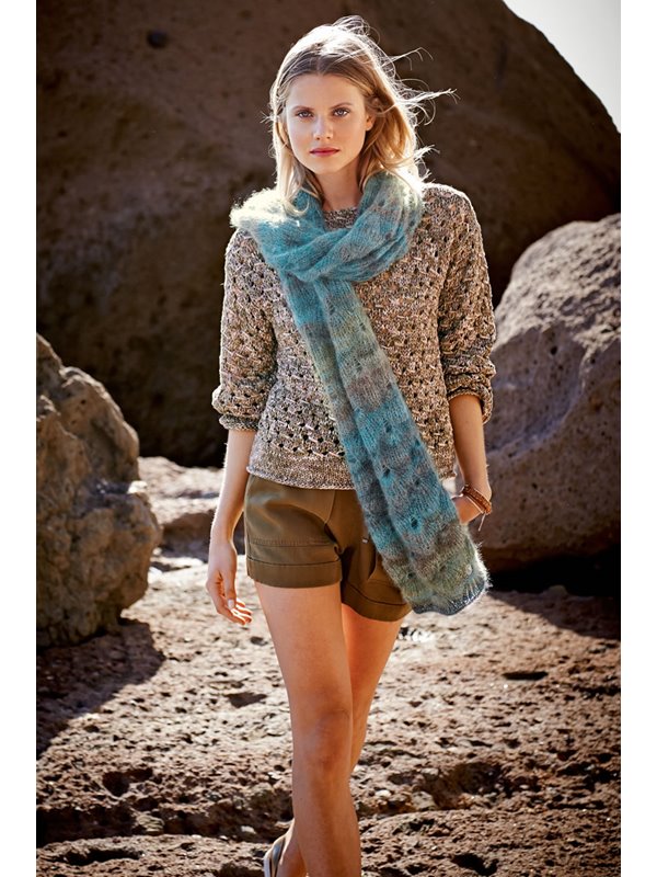 Lana Grossa STOLA IM RAUTEN-RIPPENMUSTER Silkhair Print