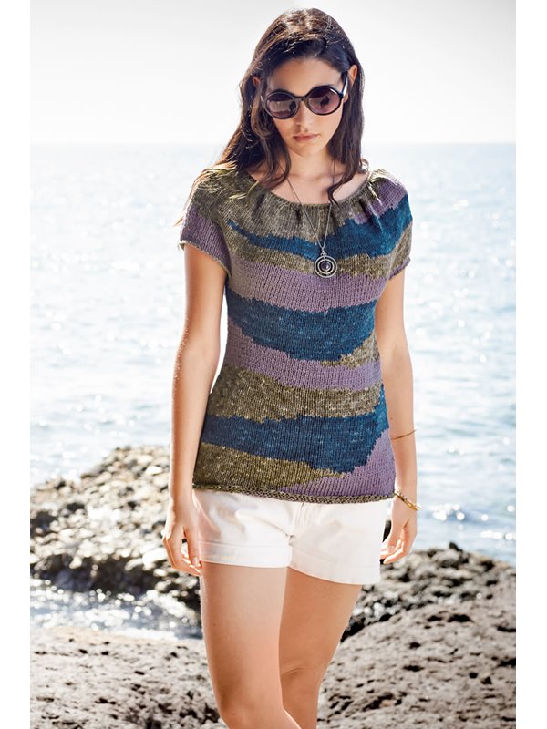 Lana Grossa PULLI MIT FARBFLÄCHEN UND FALTEN AM AUSSCHNITT California/California Print