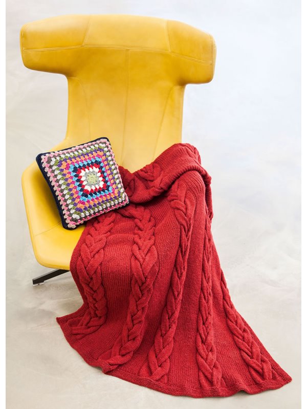 Lana Grossa DECKE IM ZOPF-RIPPENMUSTER Alta Moda Alpaca