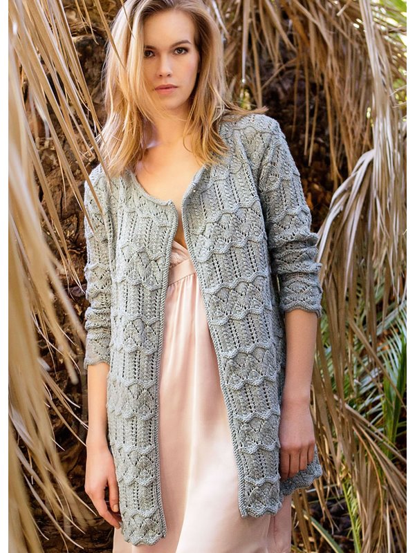 Lana Grossa CARDIGAN IM ZACKEN-LOCHMUSTER 365 Yak