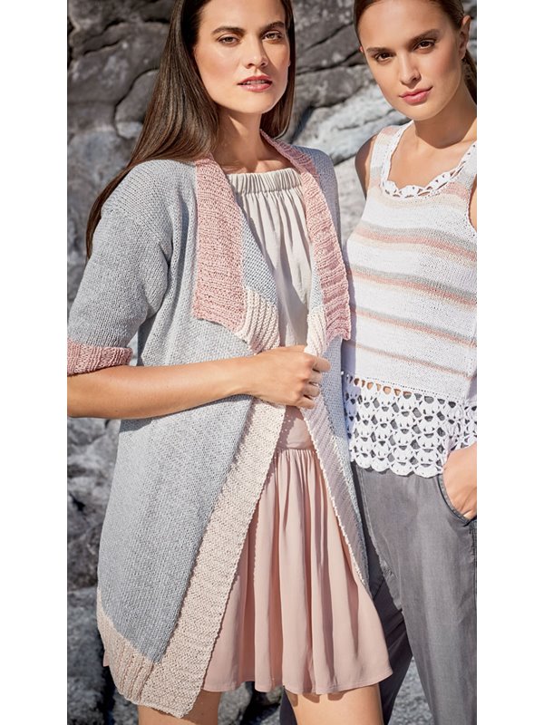 Lana Grossa LONGJACKE GLATT RECHTS MIT BREITEN RIPPENBLENDEN Lavato