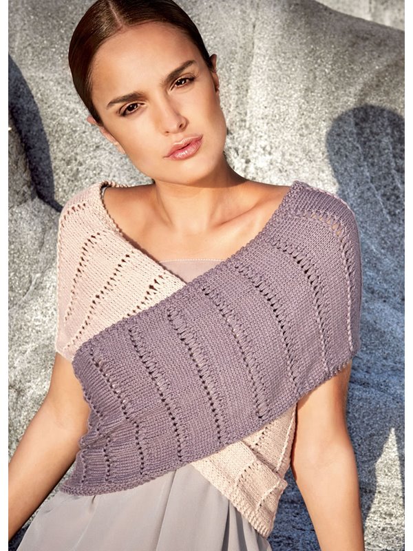Lana Grossa TOP GLATT RECHTS MIT FALLMASCHENREIHEN 365 Cashmere