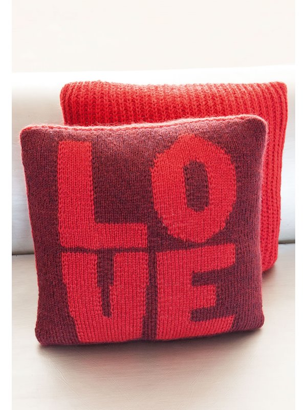 Lana Grossa KISSENHÜLLE MIT EINGESTRICKTEM LOVE Colmo