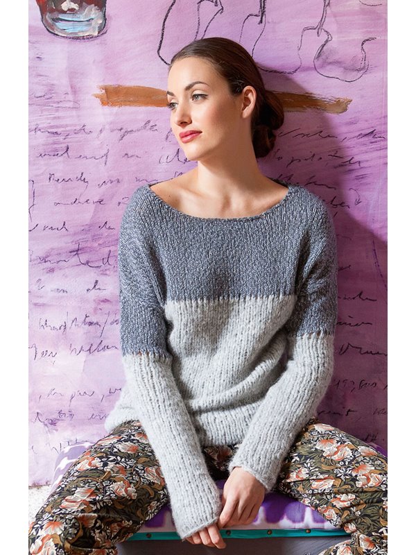 Lana Grossa PULLOVER MIT LOCHREIHEN Cloud/Stellina