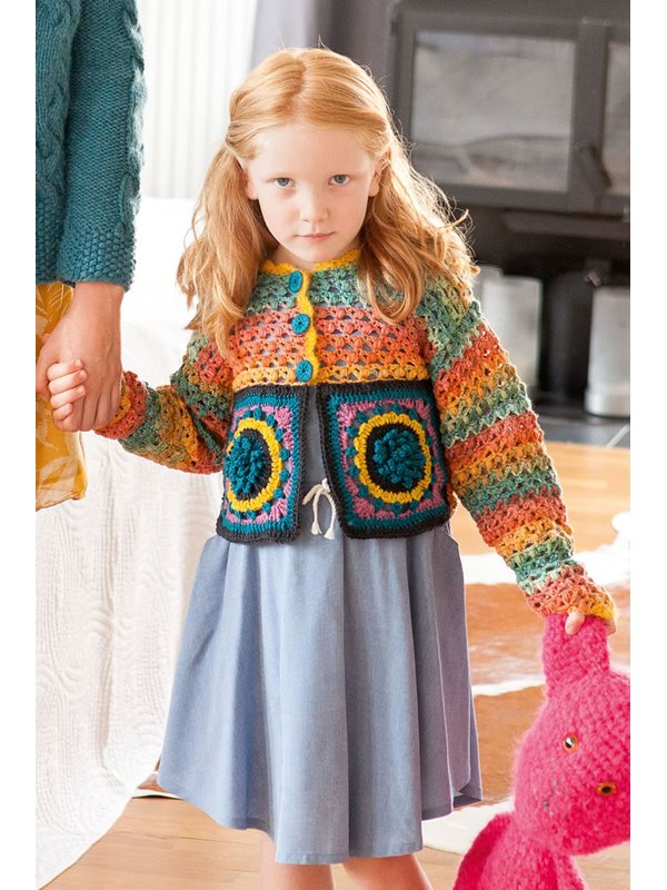 Lana Grossa KINDERJACKE MIT MOTIVEN UND NOPPENMUSTER Cool Wool Big Color/Uni/Melange/ Silkhair