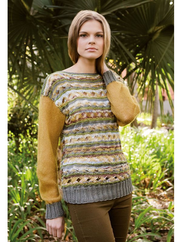 Lana Grossa PULLI MIT VERKREUZTEN FALLMASCHEN Seta/Difuso/Allegro/Silkhair