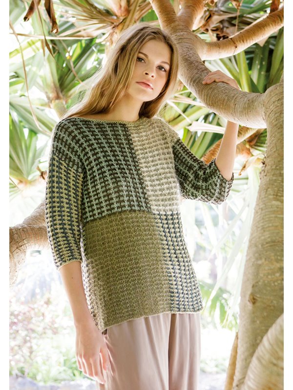 Lana Grossa PULLI IM STRUKTURHEBEMASCHENMUSTER Summer Lace/Solo Lino Melange/Difuso/Linarte/Silkhair/Portofino/Allegro Degradé