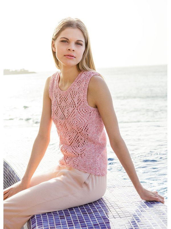 Lana Grossa TOP MIT RAUTENAJOURMUSTER Denim