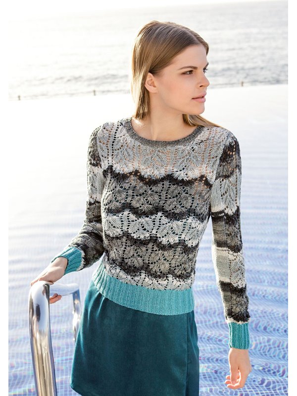 Lana Grossa PULLI IM BLATTAJOURMUSTER Linarte/Linarte Color